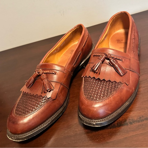 ALLEN EDMONDS Cody Woven Front Tassel Loafers Chili Brown Size 11.5 - Picture 3 of 11